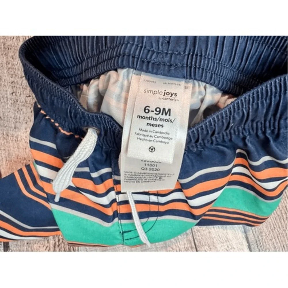 Simple Joys I Run the Ship Boys Swim Rashguard Trunks UPF 50+ Swim Set 6-9 month